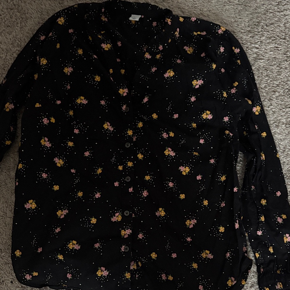 Old Navy Black Floral Top